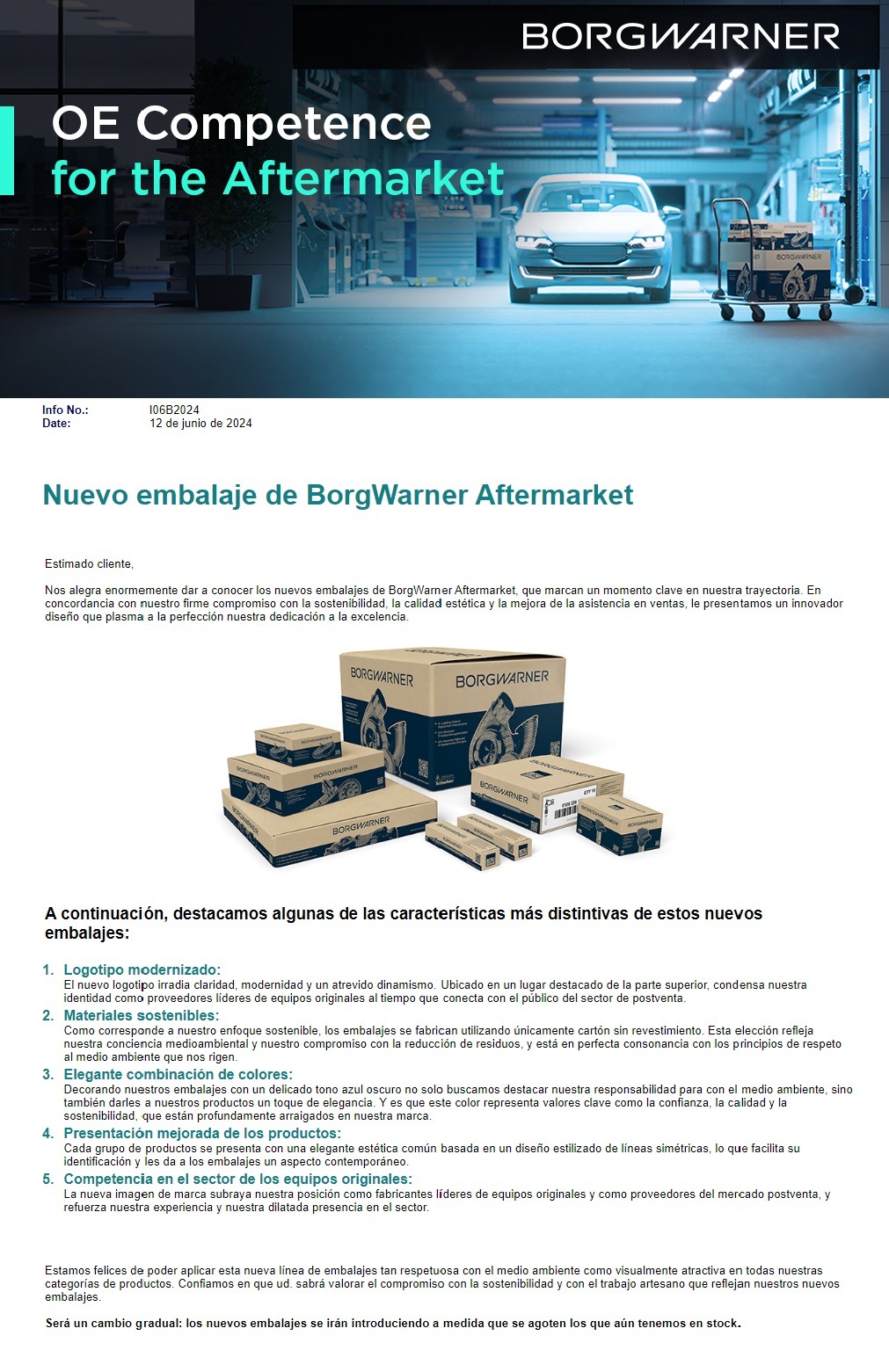 Nuevo embalaje de BorgWarner Aftermarket